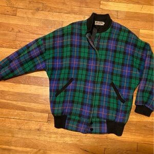 Vintage Green and Blue Plaid Jacket
